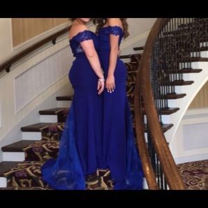 Blue lace dress for prom or hoco